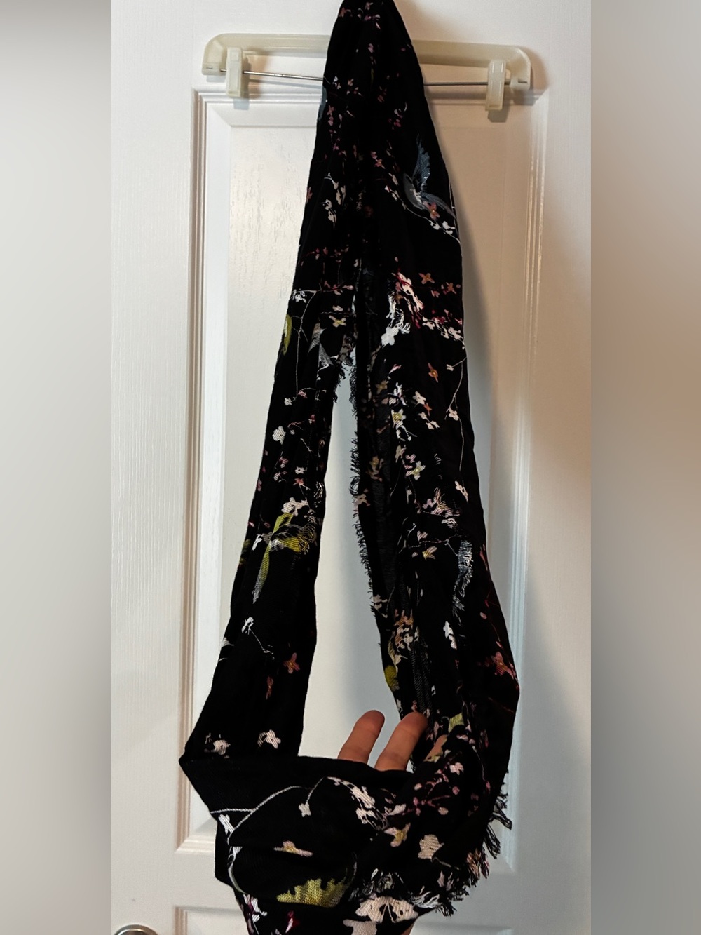 Black Floral Lightweight Scarf & Wrap